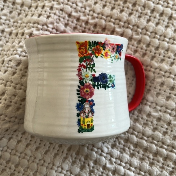 🥰 2 for $30 🥰 Nathalie Lete x Anthropologie Bouquet Monogram F Mug - Picture 2 of 5